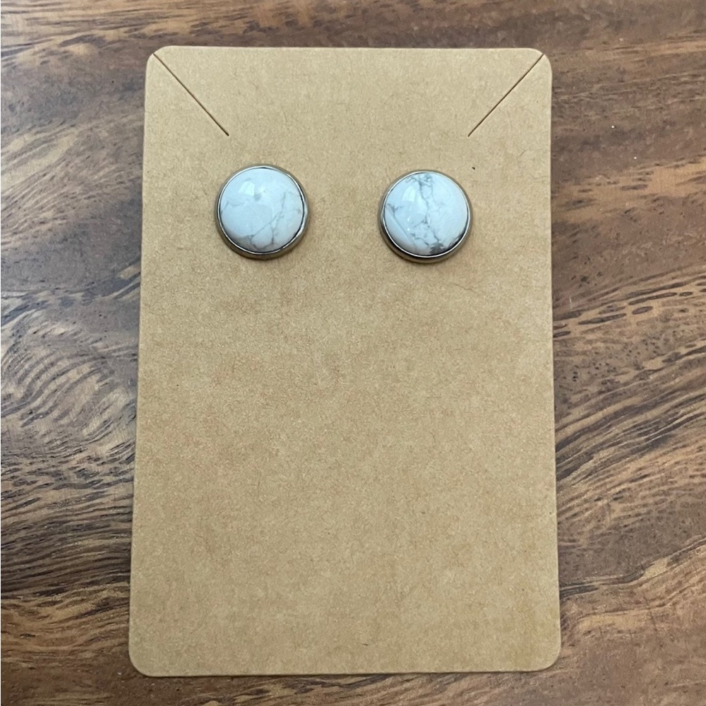 Howlite stud earrings